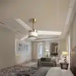 52-Inch White 3-Blade ABS Ceiling Fan with Light Remote Control US Plug Type for Hotels Electric Source
