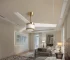 52-Inch White 3-Blade ABS Ceiling Fan with Light Remote Control US Plug Type for Hotels Electric Source