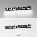 Modern black vanity light with 6 acrylic LED bulbs for bathroom