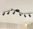 6-Light Ceiling Light Kit Foldable Arm E26 Base Matte Black Ceiling Spotlights Fitting for Kitchen Track Lighting Fixtures
