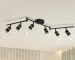 6-Light Ceiling Light Kit Foldable Arm E26 Base Matte Black Ceiling Spotlights Fitting for Kitchen Track Lighting Fixtures