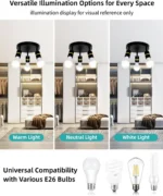 Hot Sale 3-Light Minimalist Wall Lamps Black and Gold LED Track Lighting Ceiling Light for Home Restaurant – styled in a