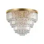 US Stock Free Shipping French Gold Round Crystal Chandelier 6-Light 20 Inch Luxury Ceiling Light Fixture for Living Room
