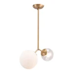 HMS Two-Light Metal Dimmable Ceiling Light Gold Shaded White Shades-for Home Office Living Room IP65 Certified 6000K SAA