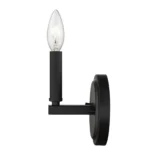 HMS Contemporary One Light Matte Black Wall Sconce Modern for Living Room Bedroom Bathroom Hotel with E26 Base Custom Packed