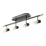 41W Modern 4-Light LED Track Ceiling Light, Adjustable Spotlight Fixture with Rotatable Heads for Kitchen Island, Living
