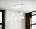 HMS Nine-Light Minimalist Modern Ceiling Light White Shaded Metal Dimmable 6000K IP44 Home Office Living Room Stainless