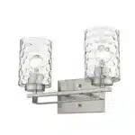 HMS Two-Light Wall Sconce with Silver Metal and Pebbled Glass Cobbles & Pebbles Product Category – close-up detail