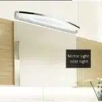 Modern LED bathroom mirror light with acrylic lampshade and stainless steel sconce