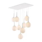 HMS Nine-Light Minimalist Modern Ceiling Light White Shaded Metal Dimmable 6000K IP44 Home Office Living Room Stainless