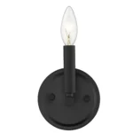 HMS Contemporary One Light Matte Black Wall Sconce Modern for Living Room Bedroom Bathroom Hotel with E26 Base Custom Packed