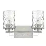 HMS Two-Light Wall Sconce with Silver Metal and Pebbled Glass Cobbles & Pebbles Product Category – styled in a modern