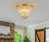 US Stock Free Shipping French Gold Round Crystal Chandelier 6-Light 20 Inch Luxury Ceiling Light Fixture for Living Room