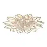 Modern LED Ceiling Light, Dimmable 12-Light Flush Mount Flower Chandelier with Remote, 55W White Acrylic Fixture – close-up