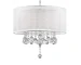 HMS Chic Modern Silver Ceiling Lamp with Crystal Accents PVC Body 4000K & 6000K CCT Switch Control for Home Office