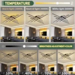Modern LED Ceiling Lights Black Flush Mount Ceiling Light Fixture Dimmable Ceiling Lights for Bedroom Living Room Kitchen