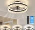 Ship in USA,Modern LED Ceiling Fan Light,16-inch Dimmable Ceiling Light with Invisible Blades,Remote Control &