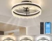 Ship in USA,Modern LED Ceiling Fan Light,16-inch Dimmable Ceiling Light with Invisible Blades,Remote Control &