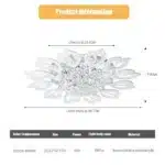 Modern LED Ceiling Light, Dimmable 12-Light Flush Mount Flower Chandelier with Remote, 55W White Acrylic Fixture – side view