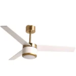 52-Inch White 3-Blade ABS Ceiling Fan with Light Remote Control US Plug Type for Hotels Electric Source – side view