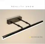 Modern bathroom vanity light with adjustable LED bars in a stylish bathroom setting