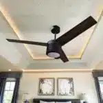 52 Inch Modern DC Motor Ceiling Fan High Speed Remote Control Black Color Energy Saver for Hotels Households Latest Design