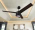 52 Inch Modern DC Motor Ceiling Fan High Speed Remote Control Black Color Energy Saver for Hotels Households Latest Design