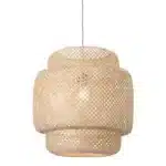 HMS Natural Boho Weave LED Ceiling Lamp Induction Lamps with Iron Base 220V AC for Hotel and Farmhouse Switch Controlled