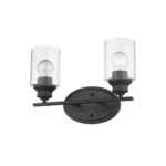 HMS Modern Two-Light Bronze Wall Sconce LED Warm White Clear Glass Shade for Indoor Hotel Use Custom Packing Metal Wall