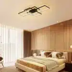 50W Dimmable LED Ceiling Light, Modern 3-Square Acrylic Flush Mount Fixture with Remote Control for Living Room – close-up