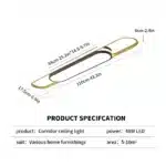 48W Modern LED Ceiling Light, 43.3" Dimmable Acrylic Flush Mount Fixture with Remote for Kitchen, Dining Room, Hallway