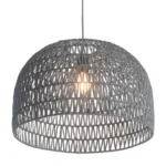 HMS Modern Gray Lantern Metal Dimmable Ceiling Light Shades 6000K CCT IP44 Remote for Home Office Living Room Bedroom Hotel