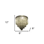 HMS Dimmable Ceiling Light Black and Gold Shaded Transparent Glass with Crystals and Clear Shades Steel Scrap Product