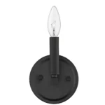 HMS Contemporary One Light Matte Black Wall Sconce Modern for Living Room Bedroom Bathroom Hotel with E26 Base Custom Packed