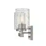 HMS Modern Two-Light Wall Sconce HMS Silver Metal Textured Glass LED Warm White Light Iron Lamp for Indoor Home Apartment