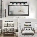 Modern 5-Light Matte Black LED Vanity Light Fixture with Crystal Glass Shades, Bathroom Wall Sconce for Contemporary Home