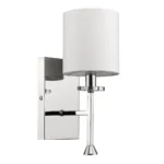 HMS Luxury Minimalist Silver Wall Sconce Modern Indoor Copper Lamp Fabric Shade Warm White CCT for Bedroom Living Room 220V