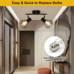 Surface Mounted 2 Light LED Ceiling Light for Kitchen Track Fixture Bar Decor Black Lamp Angle Adjustable Deckenstrahler