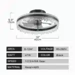 Ship in USA,Modern LED Ceiling Fan Light,16-inch Dimmable Ceiling Light with Invisible Blades,Remote Control &