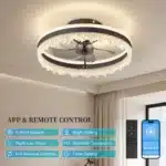 Ship in USA,Modern LED Ceiling Fan Light,16-inch Dimmable Ceiling Light with Invisible Blades,Remote Control &