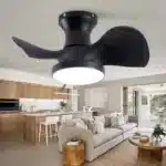 OE HOME ABS Ceiling Fan Modern 3 Color Temperatures Light Remote Control DC Motor Powerful Low Noise Small Space Dining Room