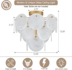 Gold Vintage Flush Mount Ceiling Light - 4-Light Glass Fixture for Bedroom, Hallway, Kitchen, Farmhouse – styled in a modern