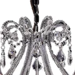 HMS Modern Eight-Light LED Ceiling Light Transparent Glass Warm White Candle Style for Villa Hotel Hall Banquet Hall Top