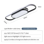 40W Modern LED Linear Ceiling Light, Dimmable with Remote Control, 2.3ft Acrylic Flush Mount for Living Room – side view