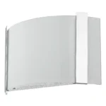 HMS Polished Chrome Wall Sconce with Frosted Glass Shade Modern Indoor Warm White Crystal Lamp for Living Room or Hotel