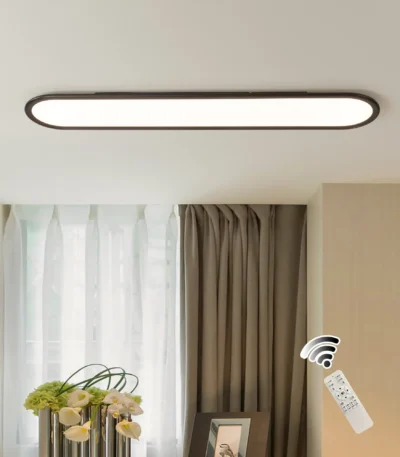 48W Modern Linear LED Ceiling Light, 39.4" Dimmable Ultra-Thin Flush Mount Fixture, High Brightness for Bedroom, Kitchen