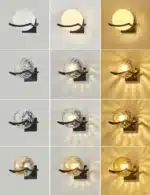 Post Modern Moon Wall Lamp Glass Shade White Black Gold Bedroom Decoration for Home Interior Sconce Led Night Lights