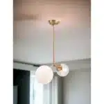 HMS Two-Light Metal Dimmable Ceiling Light Gold Shaded White Shades-for Home Office Living Room IP65 Certified 6000K SAA