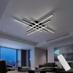 Modern LED Ceiling Lights Black Flush Mount Ceiling Light Fixture Dimmable Ceiling Lights for Bedroom Living Room Kitchen