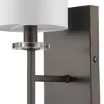 HMS Modern Bronze Wall Sconce with Fabric Shade 220V Warm White Minimalist Copper Body E26 Base for Indoor Hotel Use